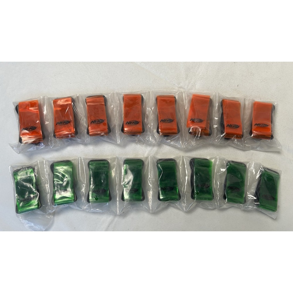 NERF Flag Football Clip On Flags Lot of (16) 8 Orange/ 8 Green NEW/SEALED